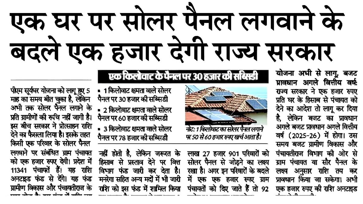 Solar Rooftop Subsidy Yojana