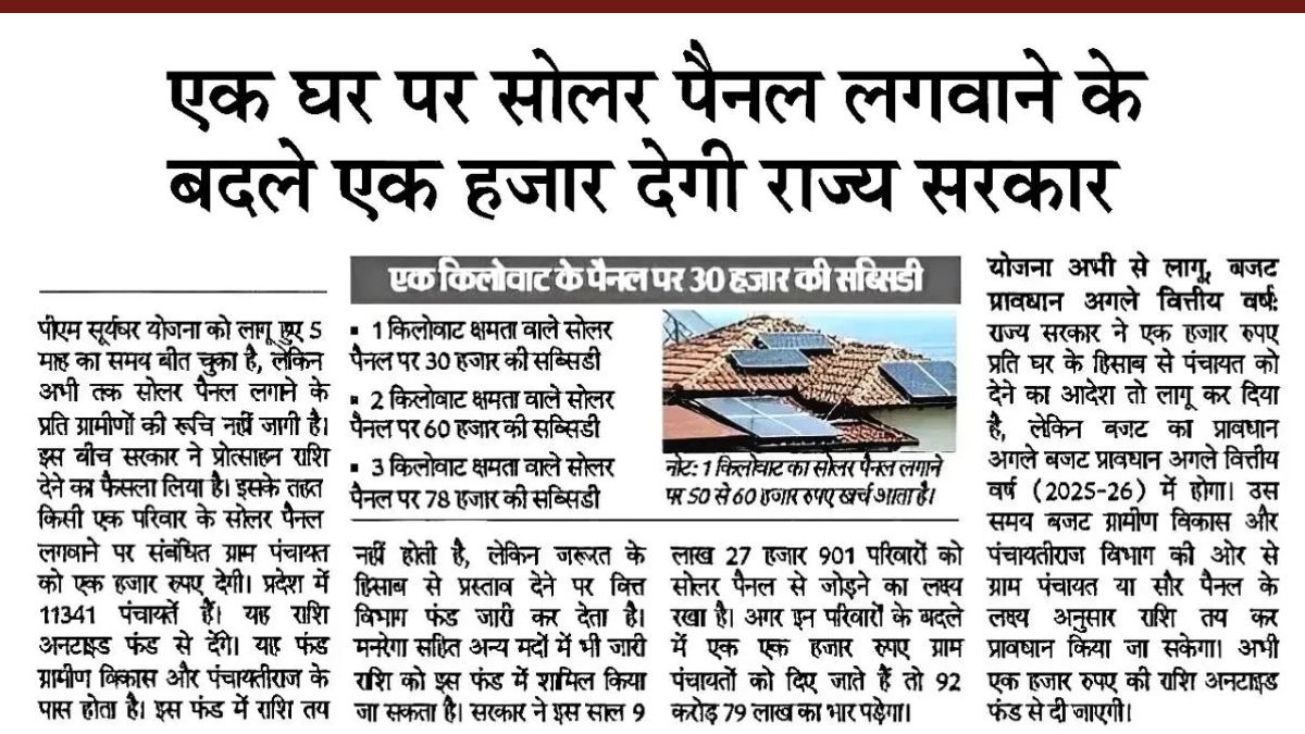 Free Solar Rooftop Yojana